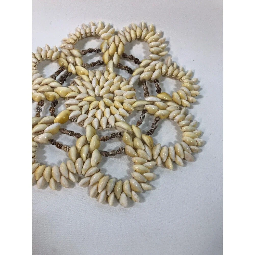 Vintage Glossy Conch Sea Shell Trivets 9 1/2
